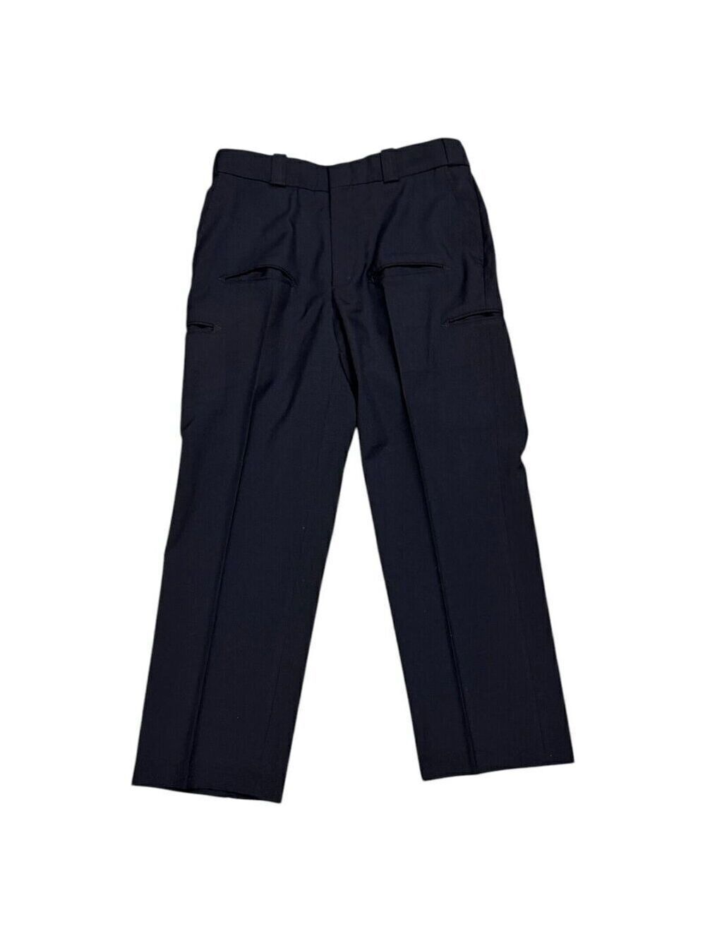 BLAUER Pleated Navy Blue Pocket Work Straight Fit Trousers Pants Mens 34x30